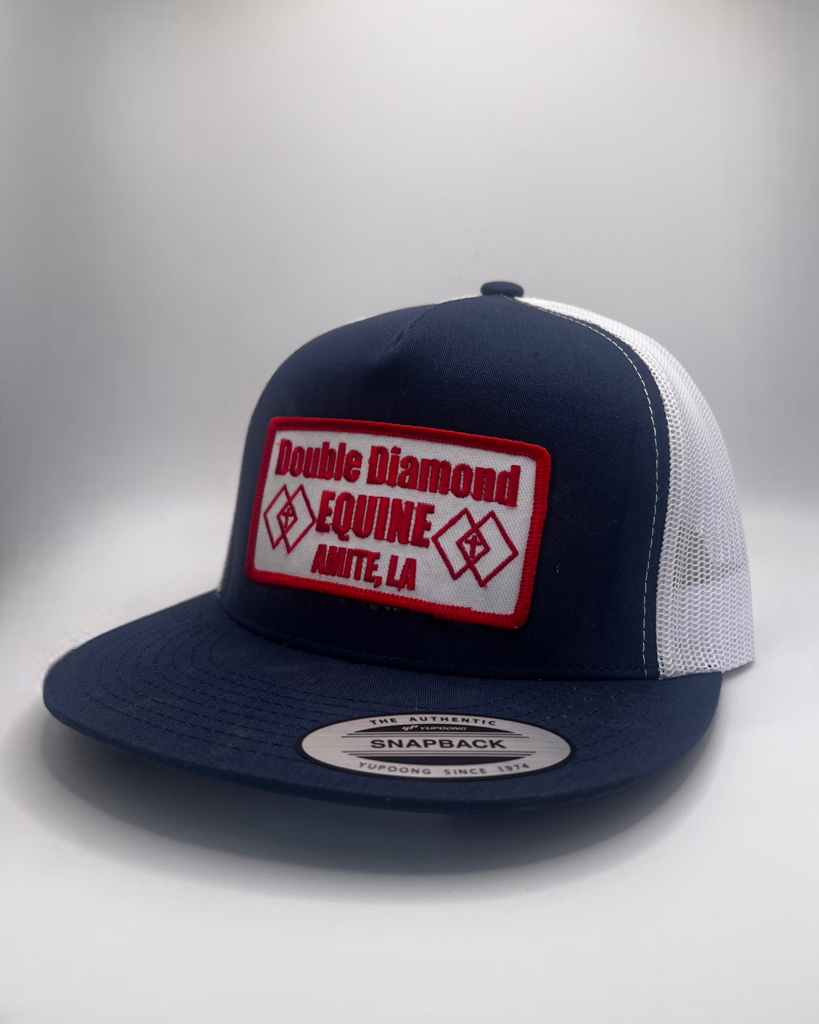 Double Diamond FLATBILL Original Red Patch - Navy/White Mesh