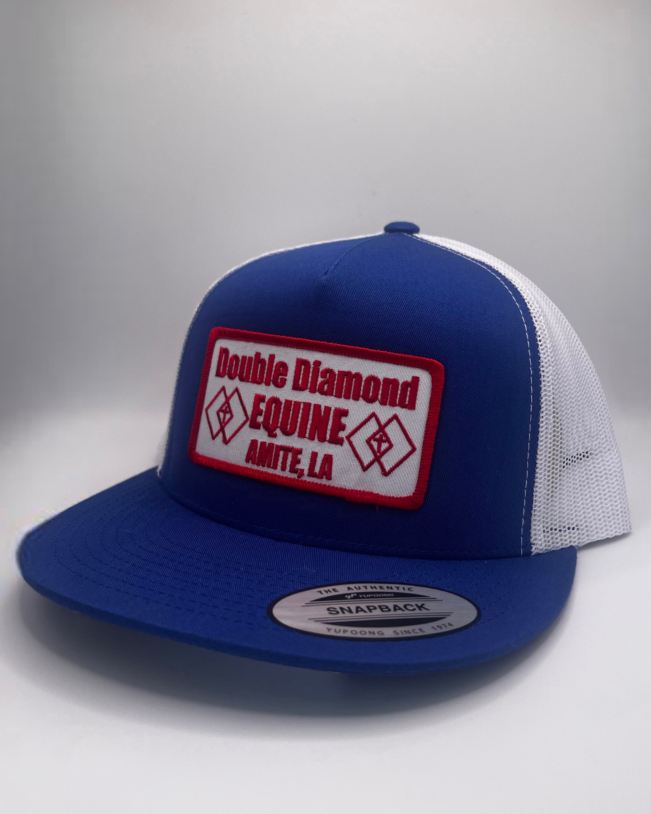 Double Diamond Original Red Patch - Royal Blue/White Mesh FLATBILL